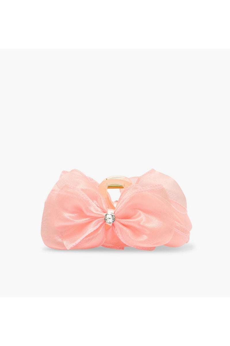 Bow Shape Hair Clamp with Stone Embellishment